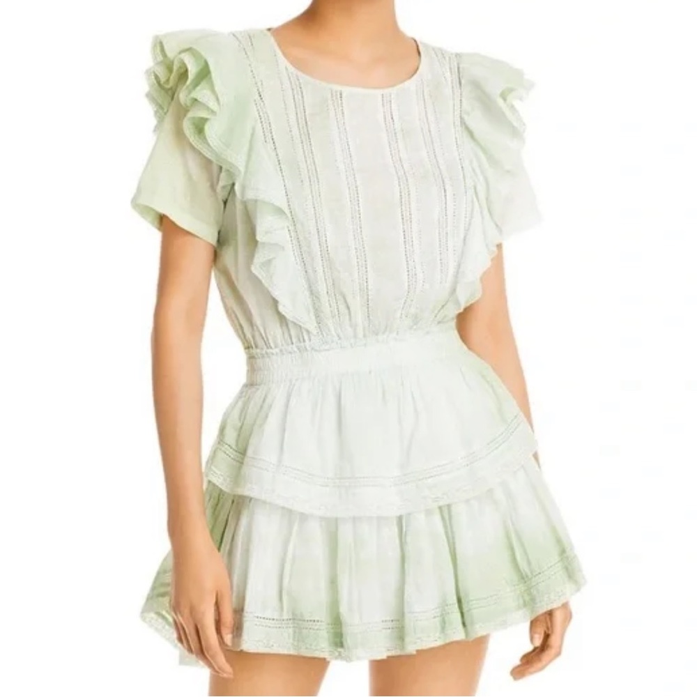 LoveShackFancy Natasha Dress in light green